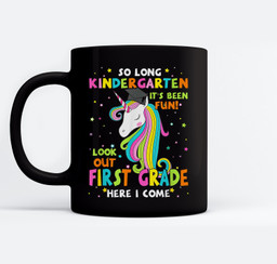 So Long Kindergarten 1st Grade Here I Come Graduation Girls Mugs-Ceramic Mug-Black