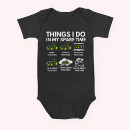 Things I Do In My Spare Time - Farmer &amp; Farming Gift Baby & Infant Bodysuits-Baby Onesie-Black