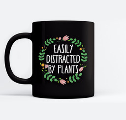 Cute Easily Distracted By Plants Gardening Gift Mugs-Ceramic Mug-Black