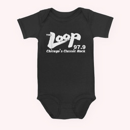 Wlup The Loop - Chicago's Classic Rock Baby & Infant Bodysuits-Baby Onesie-Black