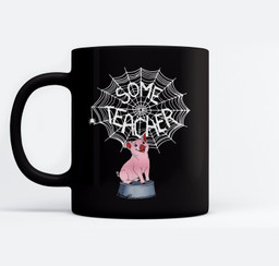 Some Teacher Spiderweb Pig Mugs-Ceramic Mug-Black