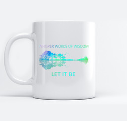 Watercolor Tree Sky There Will Be an Answer Let-It Be Guitar Short Sleeve Small Mugs-Ceramic Mug-White