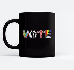 Vote - Books, Fist, Ovaries, LGTBQ Mugs-Ceramic Mug-Black