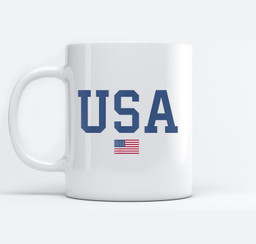 USA Women Men Kids Patriotic American Flag July 4th Mugs-Ceramic Mug-White