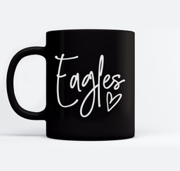 Eagles Heart School Sports Fan Team Spirit Mugs-Ceramic Mug-Black