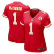 Womens Kansas City Chiefs Jerick McKinnon Red Game Player Jersey Gift for Kansas City Chiefs fans