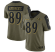 Baltimore Ravens Mark Andrews 89 NFL Olive 2021 Salute To Service Player Men Jersey For Ravens Fans
