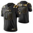 New England Patriots 2021 NFL Golden Edition Black Jersey Gift With Custom Name Number For Patriots Fans
