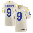 Los Angeles Rams Matthew Stafford 9 2022 NFL Superbowl LVI Match White Jersey Gift For Rams Fans