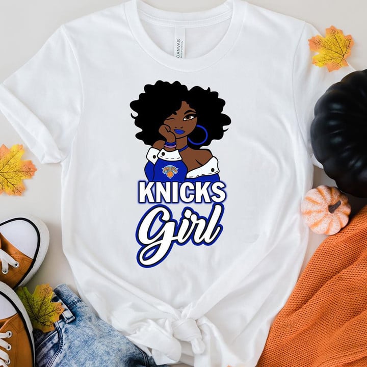 New York Knicks Girl African Girl NBA Team Allover Design Gift For New York Knicks Fans
