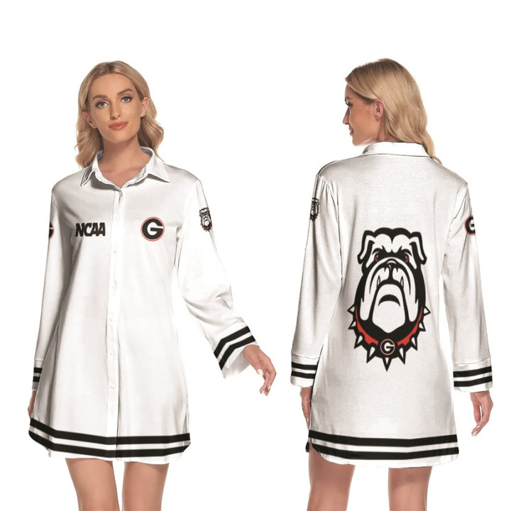 Georgia Bulldogs Ncaa Classic White With Mascot Logo Gift For Georgia Bulldogs Fans