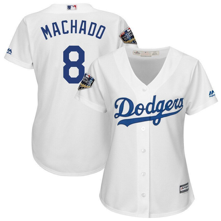 Manny Machado Los Angeles Dodgers Majestic Womens World Series Cool Base Player Jersey White 2019