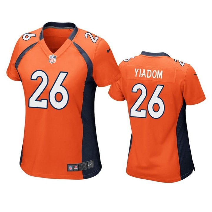 Denver Broncos Isaac Yiadom Game Orange Womens Jersey