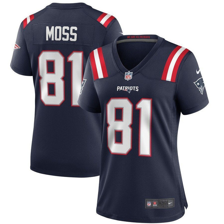 Womens New England Patriots Randy Moss Navy Game Retired Player Jersey