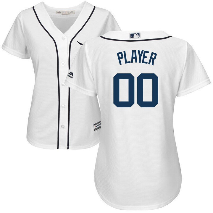 Detroit Tigers Majestic Womens Home Cool Base Custom Jersey White 2019