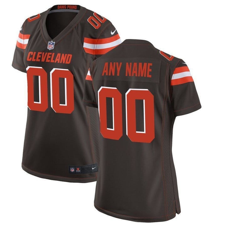 Cleveland Browns Womens Custom Game Jersey Brown 2019
