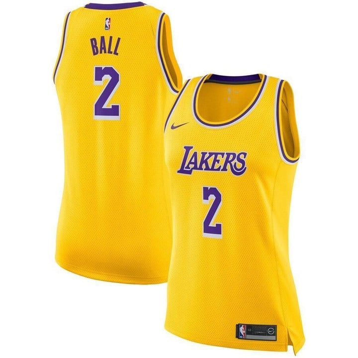 Lonzo Ball Los Angeles Lakers Womens Jersey Gold Icon Edition 2019