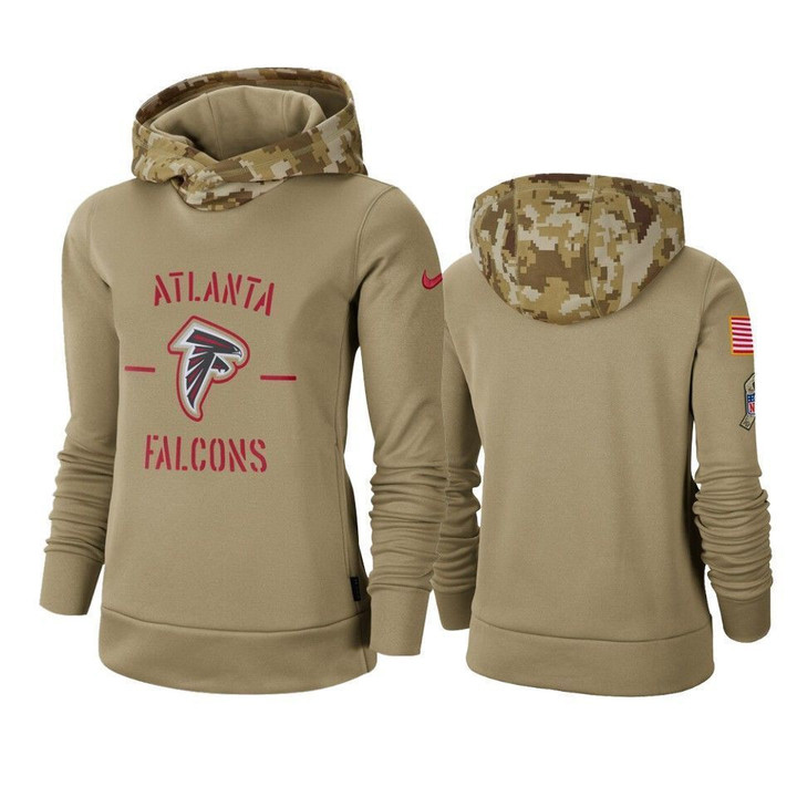 Atlanta Falcons 2019 Salute to Service Khaki Pullover Womens Hoodie