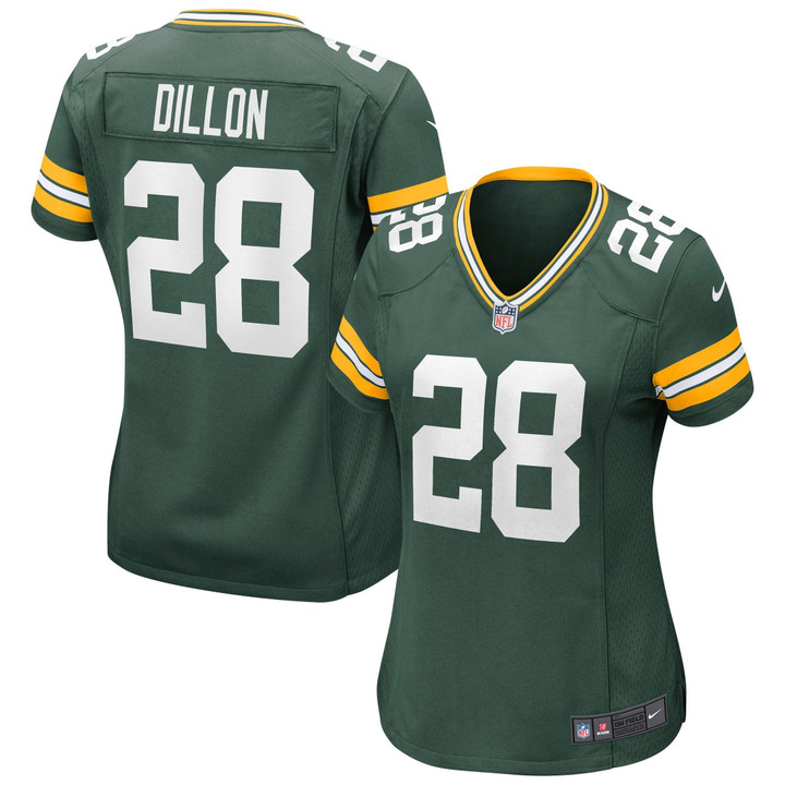 Womens Green Bay Packers AJ Dillon Green Game Jersey Gift for Green Bay Packers fans