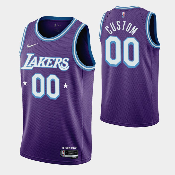 Los Angeles Lakers Nba 2021-22 City Edition Purple Jersey Custom Gift For Lakers Fans