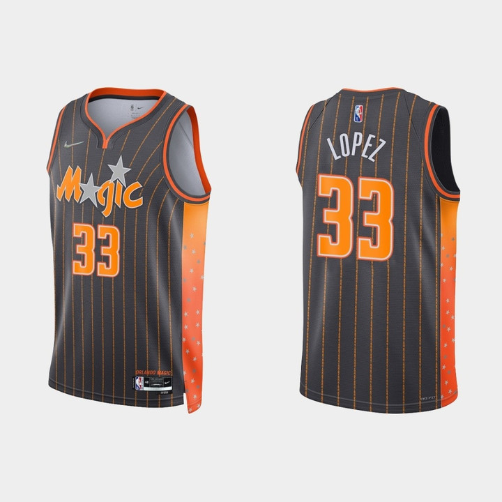 Orlando Magic Robin Lopez #33 NBA Basketball City Edition Black Jersey Gift For Magic Fans