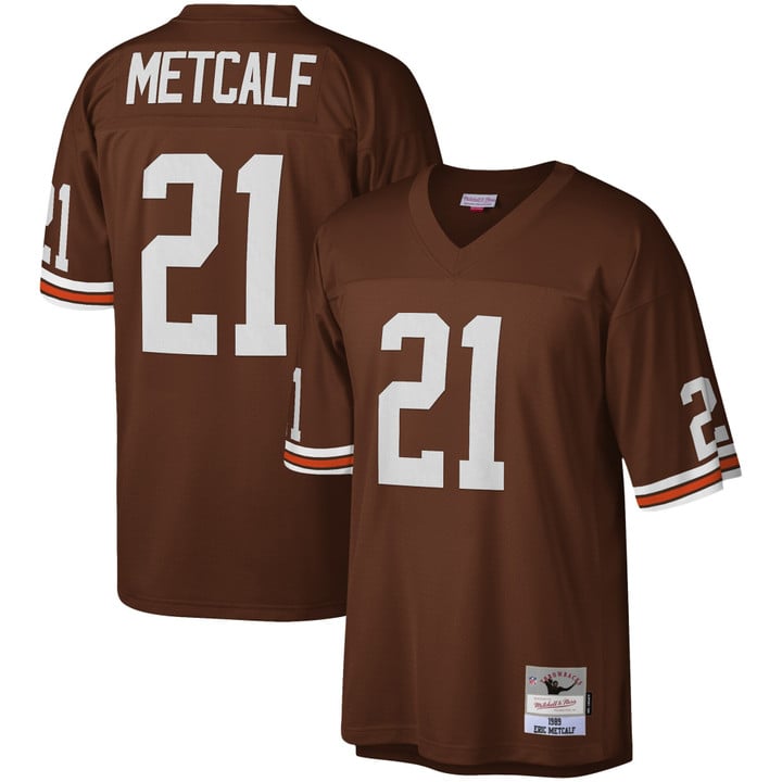 Mens Cleveland Browns Eric Metcalf Brown 1989 Legacy Jersey gift for Cleveland Browns fans