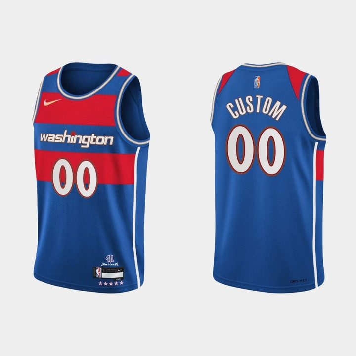 Washington Wizards NBA Basketball City Edition Blue Jersey Gift With Custom Name Number For Wizards Fans