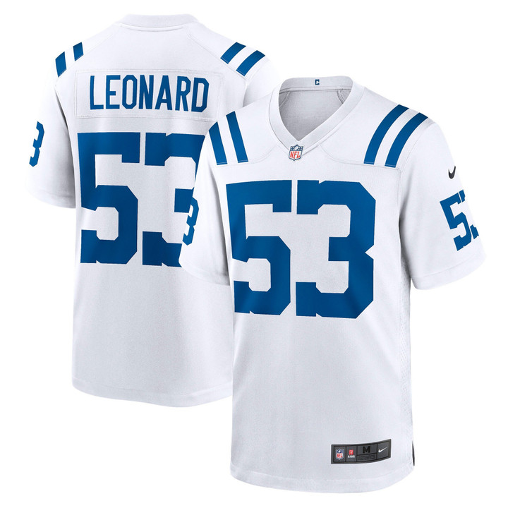 Mens Colts Darius Leonard White Player Game Jersey gift for Colts fans