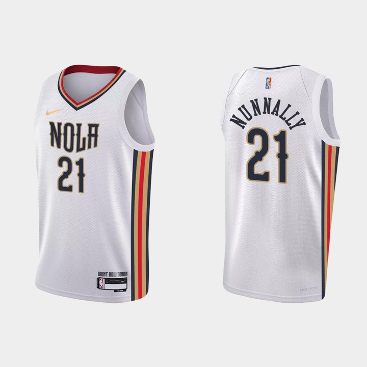 New Orleans Pelicans James Nunnally #21 NBA Basketball City Edition White Jersey Gift For Pelicans Fans