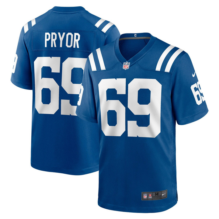 Mens Colts Matt Pryor Royal Game Jersey gift for Colts fans