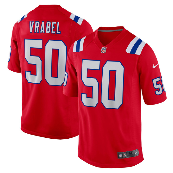 Mens New England Patriots Mike Vrabel Red Retired Player Alternate Game Jersey gift for New England Patriots fans