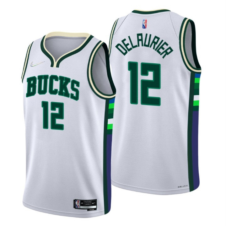 Milwaukee Bucks Javin DeLaurier #12 NBA Basketball City Edition White Jersey Gift For Bucks Fans