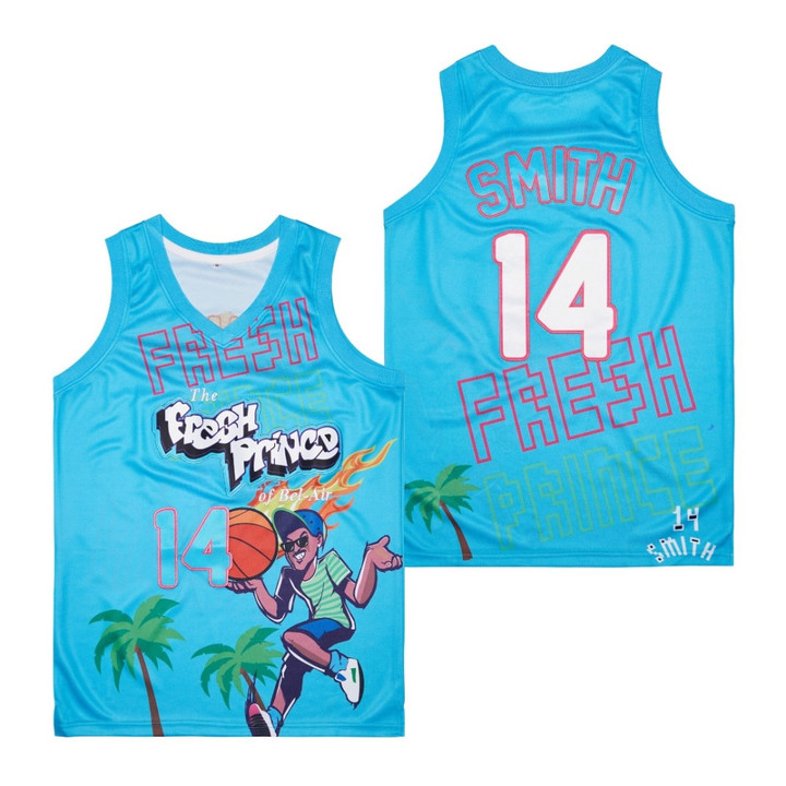 The Fresh Prince of Bel-Air Will Smith 14 America Actor Blue Basketball Jersey Gift For The Fresh Prince Fans