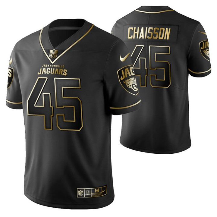 Jacksonville Jaguars K'Lavon Chaisson 45 2021 NFL Golden Edition Black Jersey Gift For Jaguars Fans