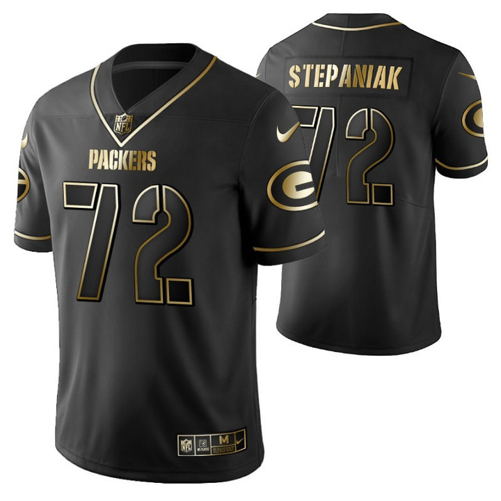 Green Bay Packers Simon Stepaniak 72 2021 NFL Golden Edition Black Jersey Gift For Packers Fans