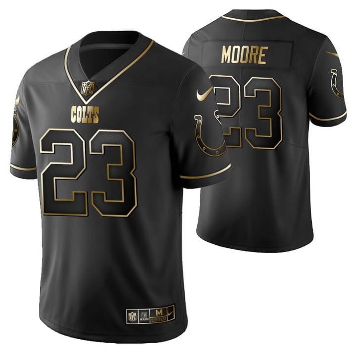 Colts Kenny Moore 23 2021 NFL Golden Edition Black Jersey Gift For Colts Fans