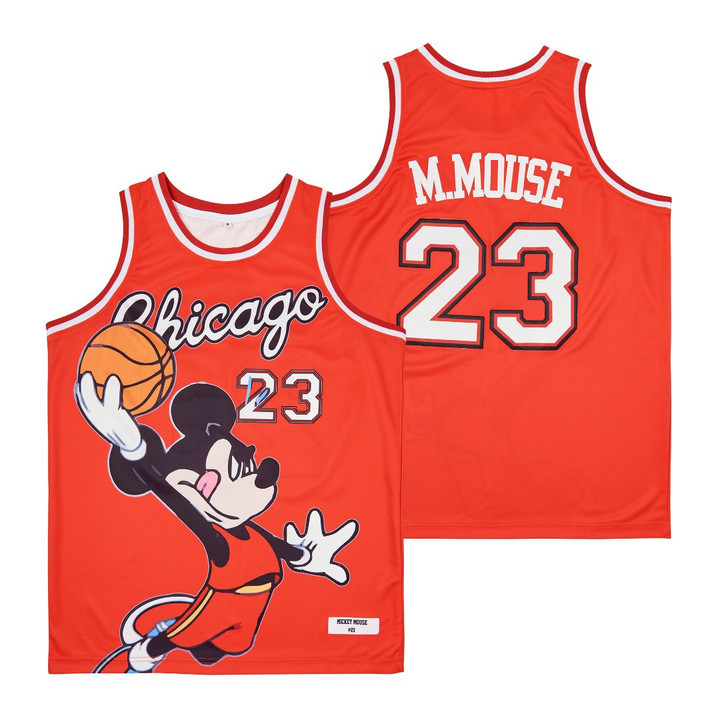 Chicago 23 M.Mouse Mascot Red Basketball Jersey Gift For Chicago Fans M.Mouse Fans