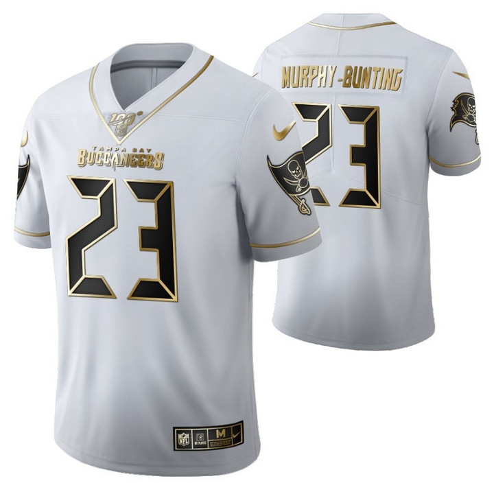 Tampa Bay Buccaneers Sean Murphy-Bunting 23 2021 NFL Golden Edition White Jersey Gift For Buccaneers Fans