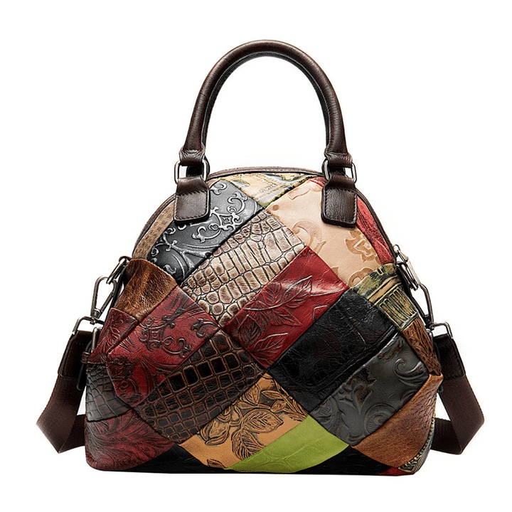 Greta™ - Luxury Bohemian Embossed Genuine Leather Designer Handbags for Women, Organizer Crossbody Bag Large Satchel Vintage Pattern Embossing Totem Shoulder Bag