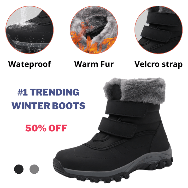 Karen™ - Women's Winter Boots Warm Fur Lined Easy Velcro Strap Non-Slip Snow Boots Arch Support Orthopedic Rain Walking Shoes