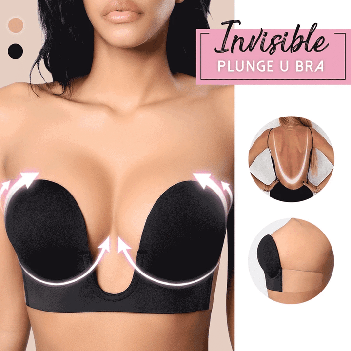 Charlotte - Deep Plunge Bra Strapless Sticky Push Up Bra Backless Adhesive Invisible