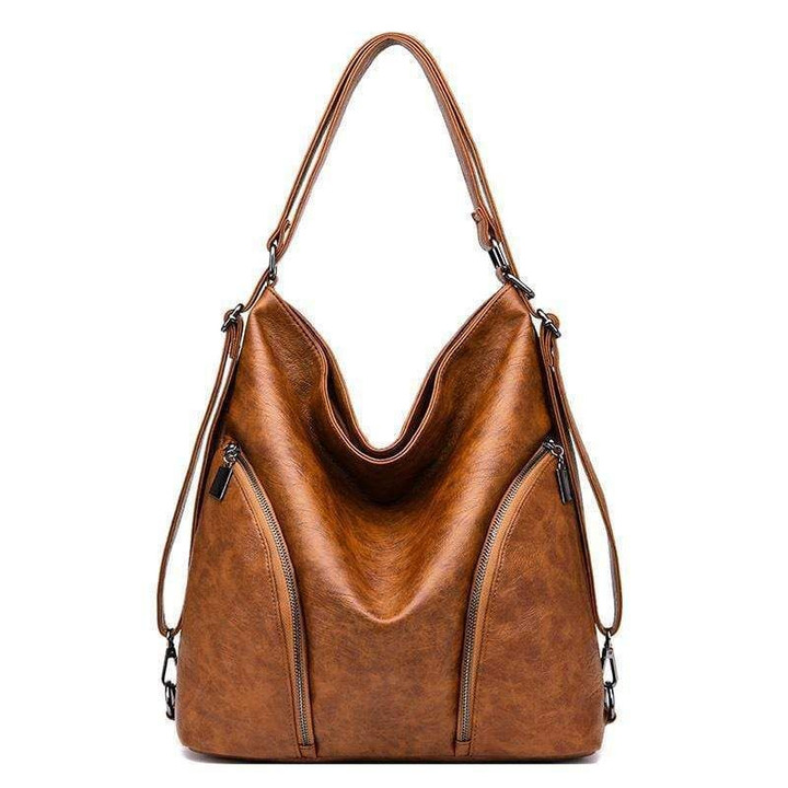Multifunction Anti-theft Soft Leather Backpack Large Capacity Work Shoulder Bag