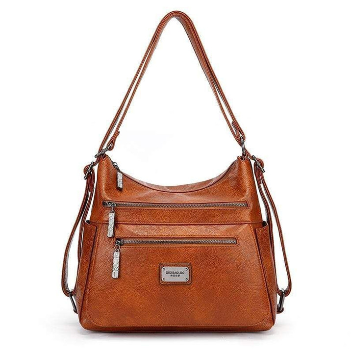 Women Vintage Roomy Multi Pockets Professional Multifunction Leather Backpack Shoulder Bag Crossbody Bag