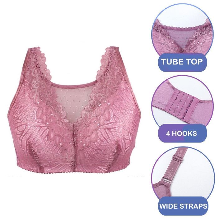AURORA - MASTECTOMY LACE CUP WIRELESS BRA WITH POCKETS FOR BREAST PADS