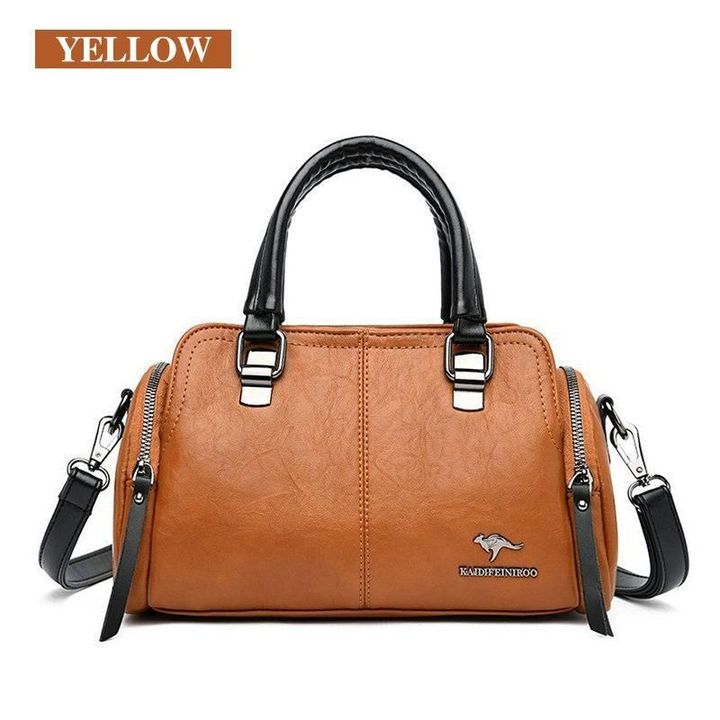 2021 New Women's Elegant Soft Leather Large Capacity Zipper Handbags