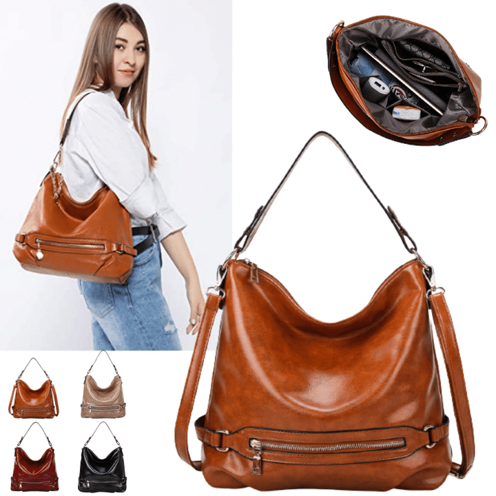 Lisa - Genuine Leather Handbags for Women Large Designer Ladies Shoulder Bag Bucket Style
