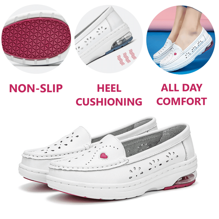 Adele - Women's Nursing Shoes Best Slip-Resistant Shoes for Nurses Plantar Fasciitis Lightweight Comfort Slip On Healthcare Professional Footwear