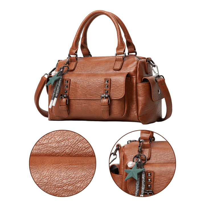 Dahlia - Women Leather Crossbody Shoulder Travel Daily Bag Handbag - Versatile, Large Capacity, Multi Pocket.