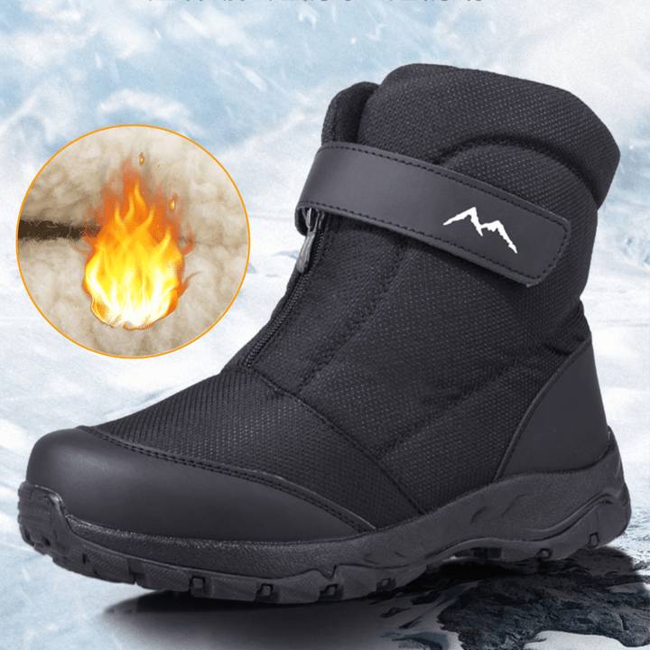 Iris™ Winter Warm Waterproof Anti-Slip Over Ankle Snow Boots - Zipper + Velco Snow Boots for Women