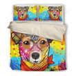 Jack Russell Colorful Love Printed Bedding Set Bedroom Decor